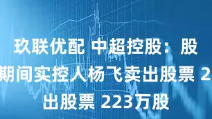 玖联优配 中超控股：股价异动期间实控人杨飞卖出股票 223万股